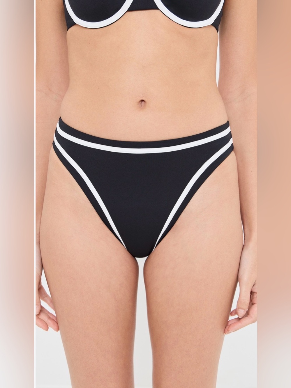 NEW BEACH RIOT Emmy Bikini Bottom Black High Waisted